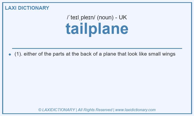 Definition tailplane in British English