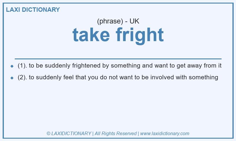 Definition take fright in British English