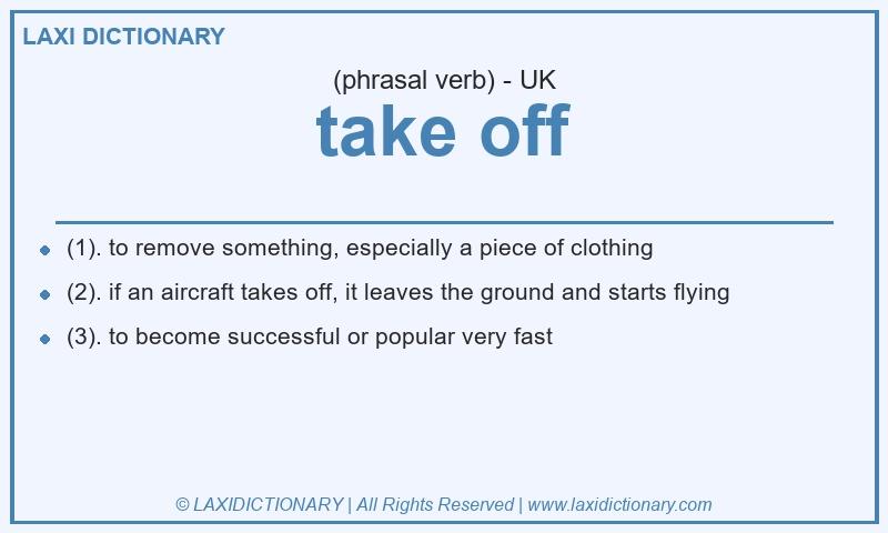Definition take off in British English