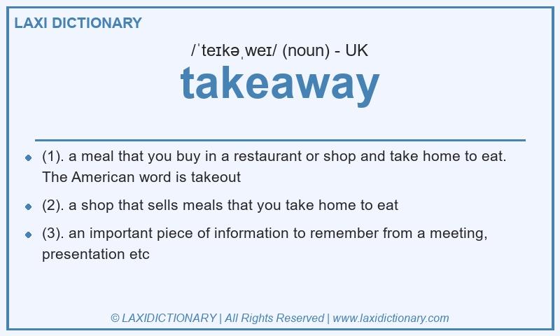 Definition takeaway in British English