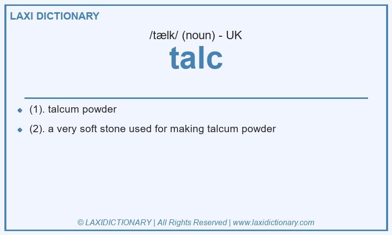 Definition talc in British English
