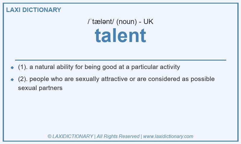 Definition talent in British English