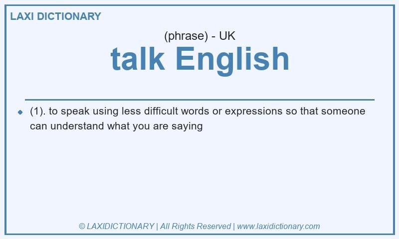 Definition talk English in British English