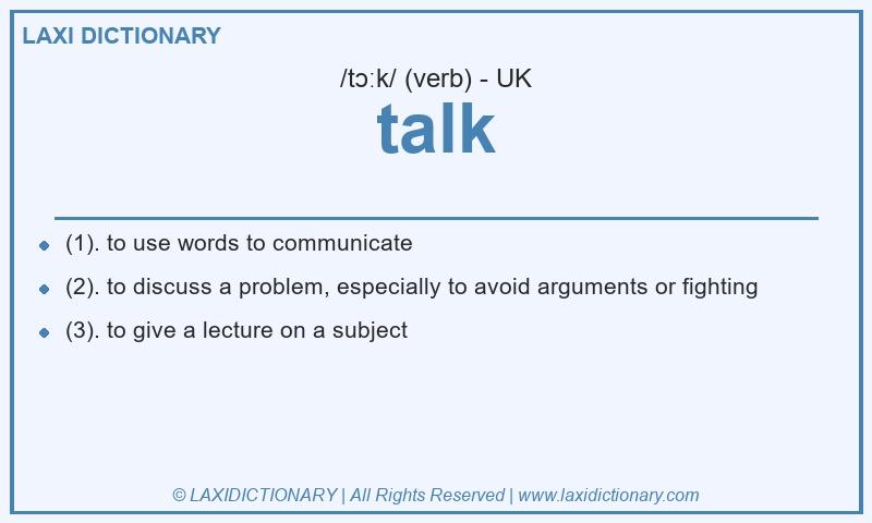 Definition talk in British English