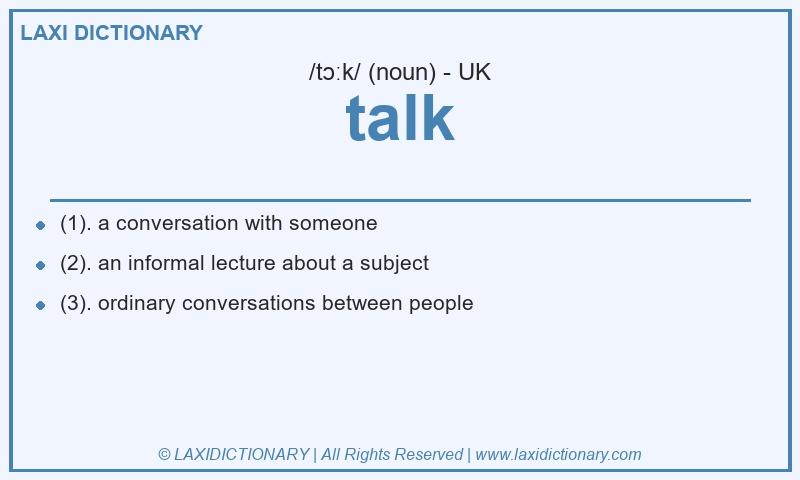 Definition talk in British English