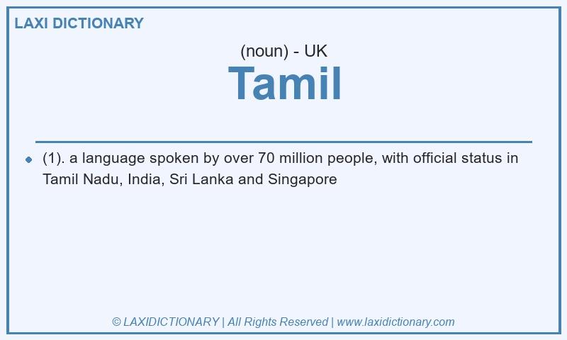 Definition Tamil in British English