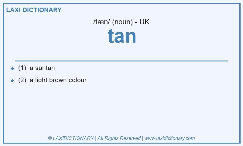 Definition tan in British English