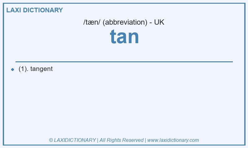 Definition tan in British English