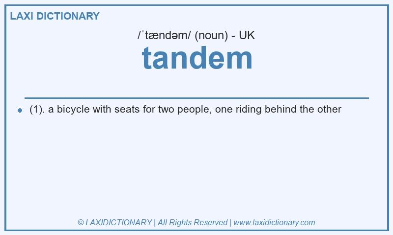 Definition tandem in British English