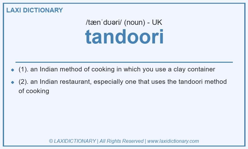 Definition tandoori in British English