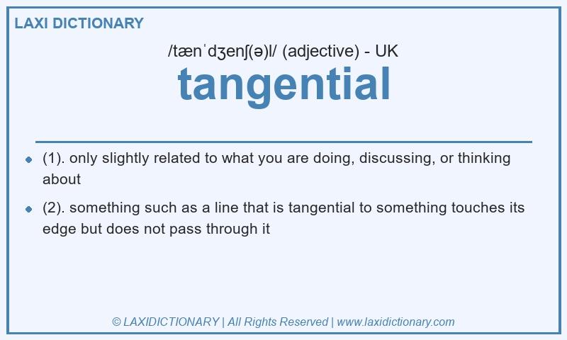 Definition tangential in British English