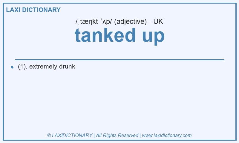 Definition tanked up in British English
