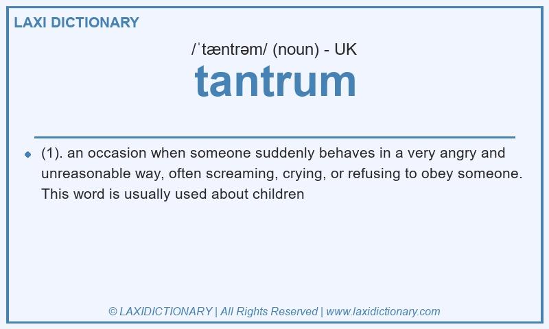 Definition tantrum in British English