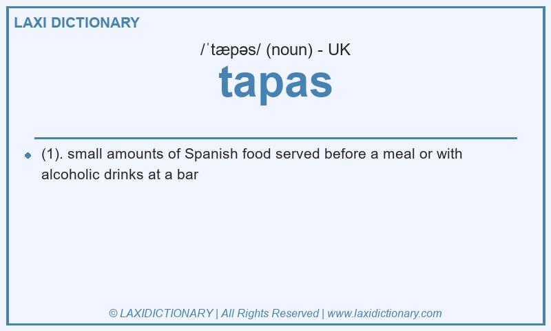 Definition tapas in British English