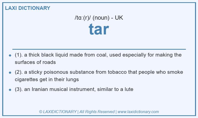 Definition tar in British English