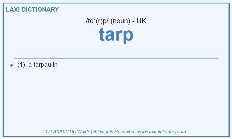 Definition tarp in British English
