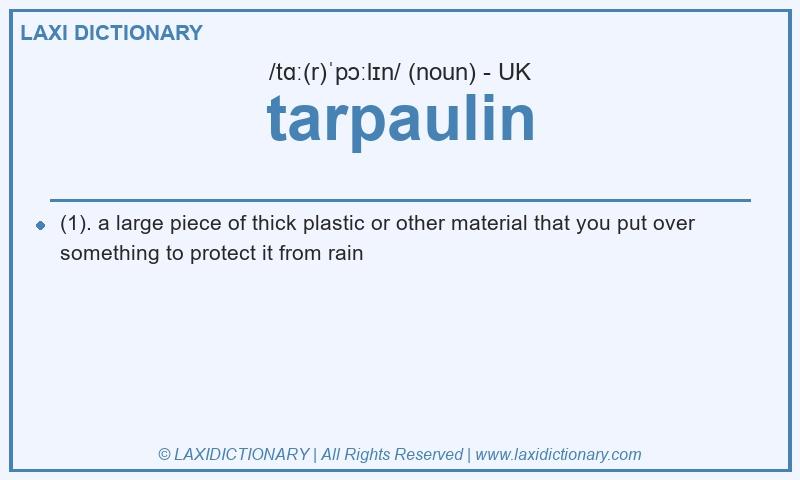 Definition tarpaulin in British English