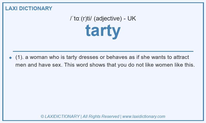Definition tarty in British English