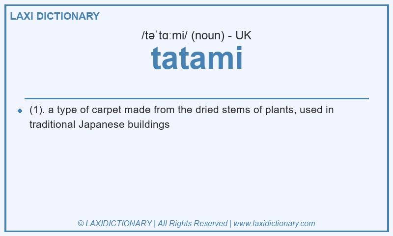 Definition tatami in British English