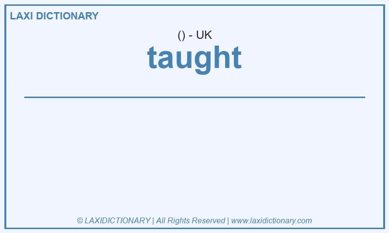 Definition taught in British English