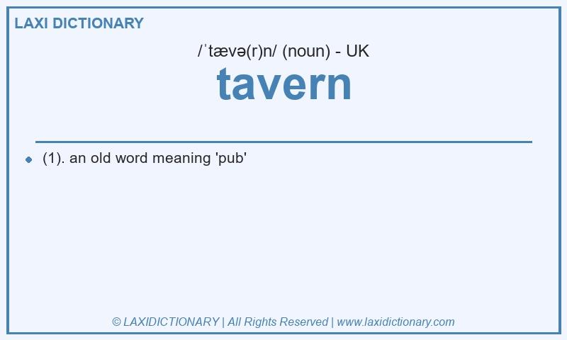 Definition tavern in British English