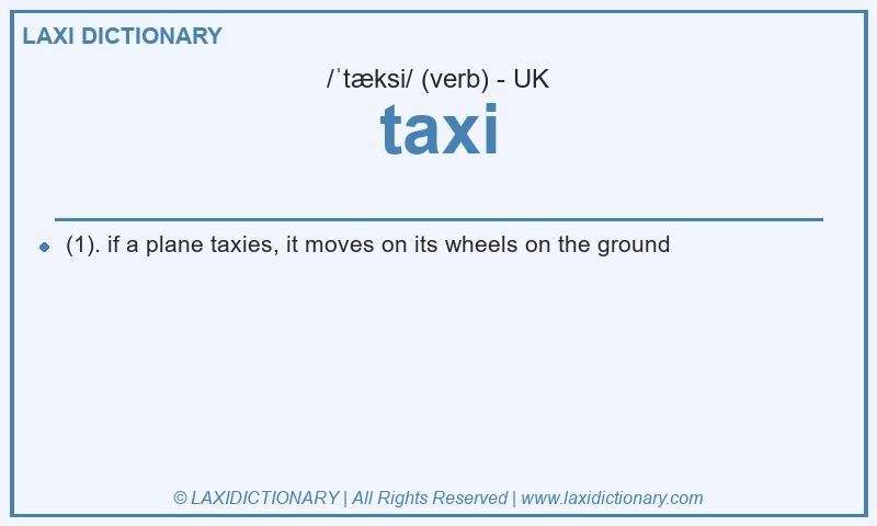 Definition taxi in British English