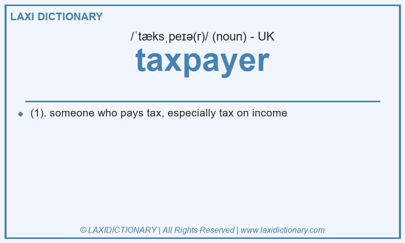Definition taxpayer in British English