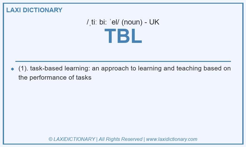 Definition TBL in British English