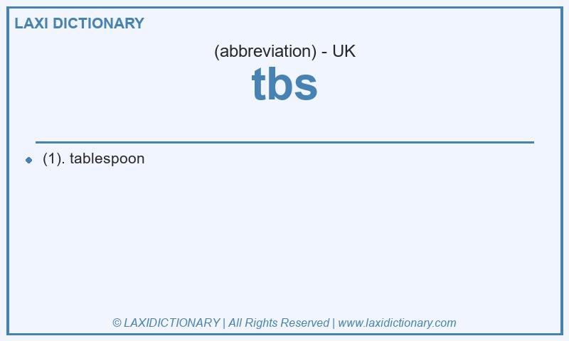 Definition tbs in British English