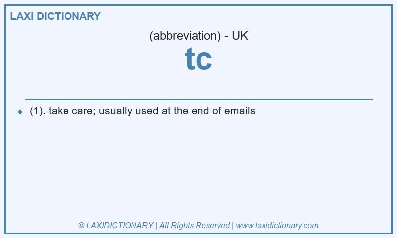 Definition tc in British English