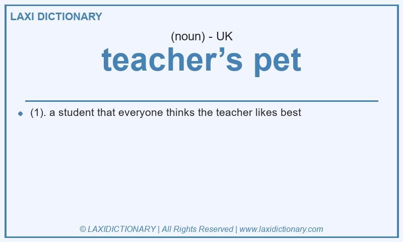 Definition teacher’s pet in British English