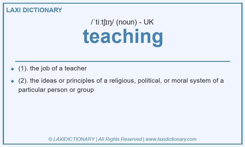 Definition teaching in British English