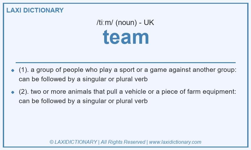 Definition team in British English