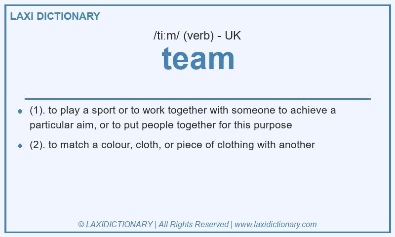Definition team in British English
