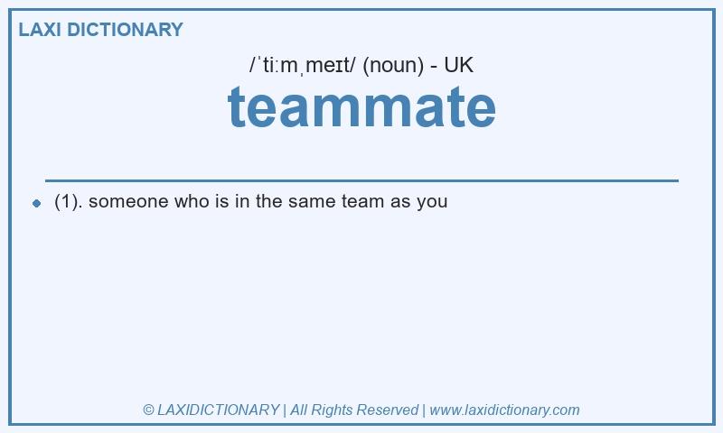 Definition teammate in British English