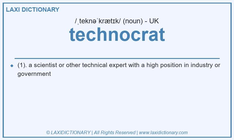 Definition technocrat in British English