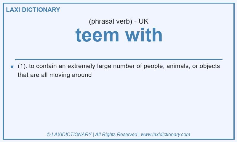 Definition teem with in British English