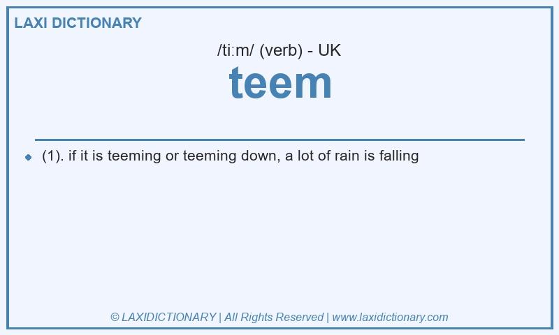 Definition teem in British English