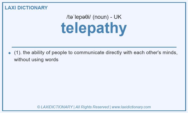 Definition telepathy in British English