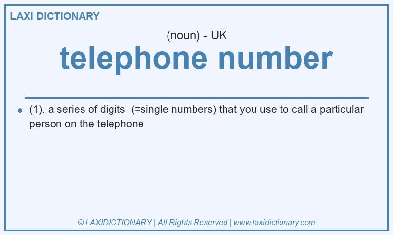 Definition telephone number in British English