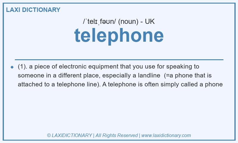 Definition telephone in British English