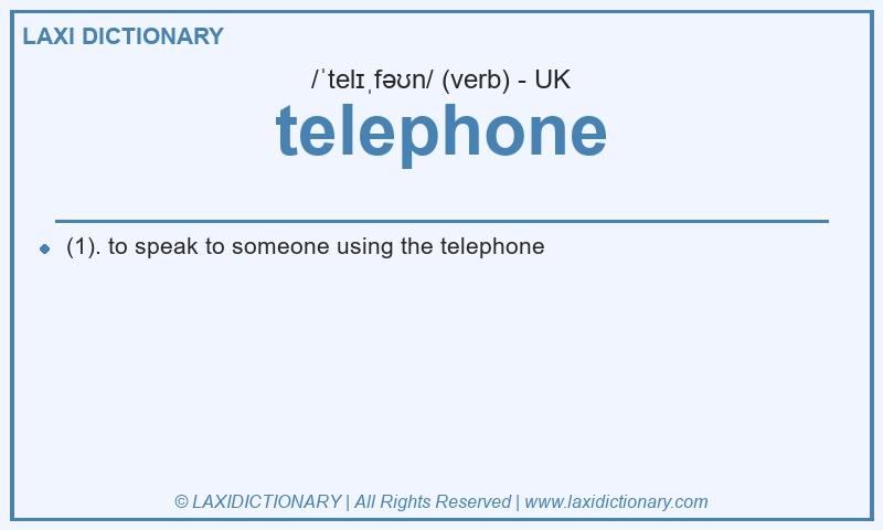 Definition telephone in British English