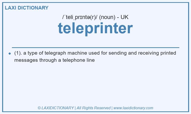 Definition teleprinter in British English