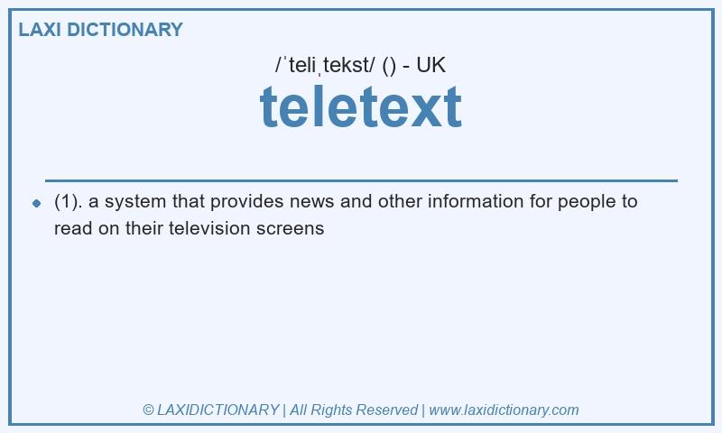 Definition teletext in British English
