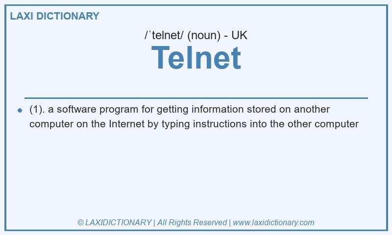 Definition Telnet in British English