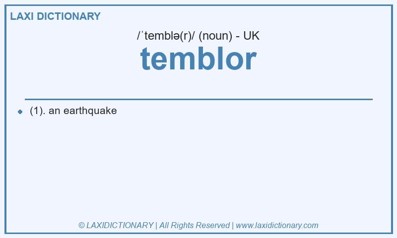 Definition temblor in British English