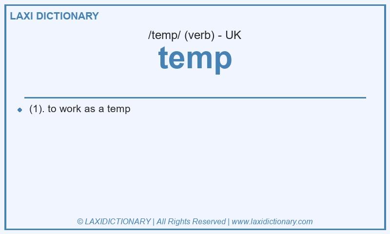 Definition temp in British English