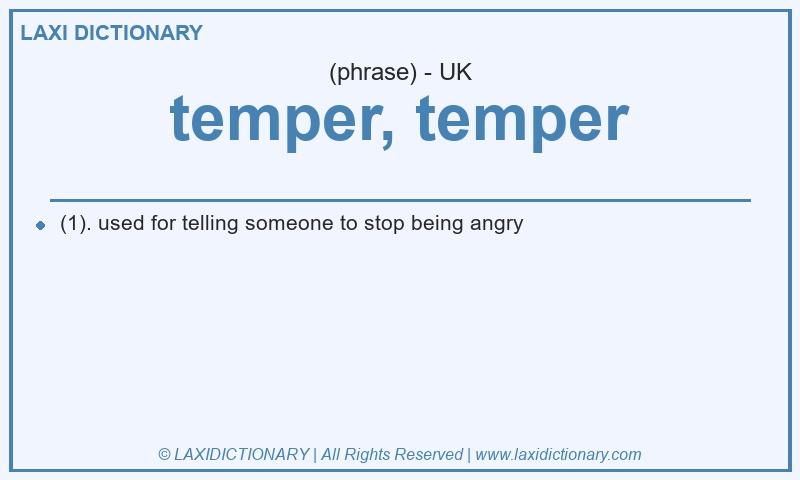 Definition temper, temper in British English