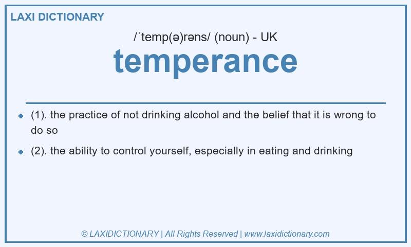 Definition temperance in British English
