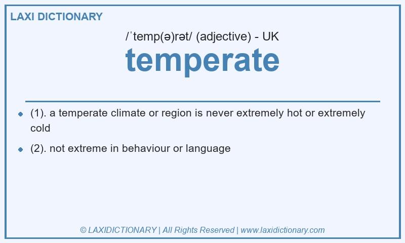 Definition temperate in British English